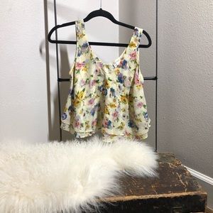 Floral flounce crop top